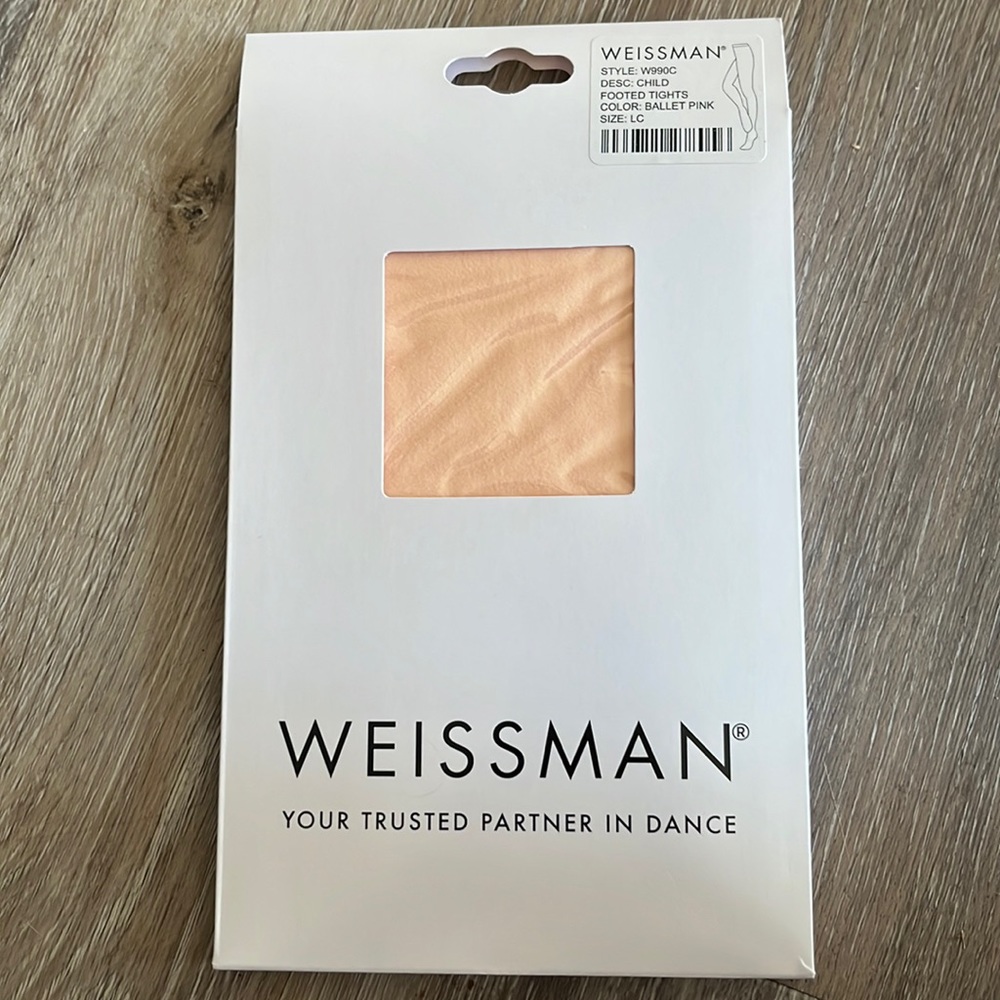 NWT Weissman Dance Child Footed Tights ballet pink Size LC